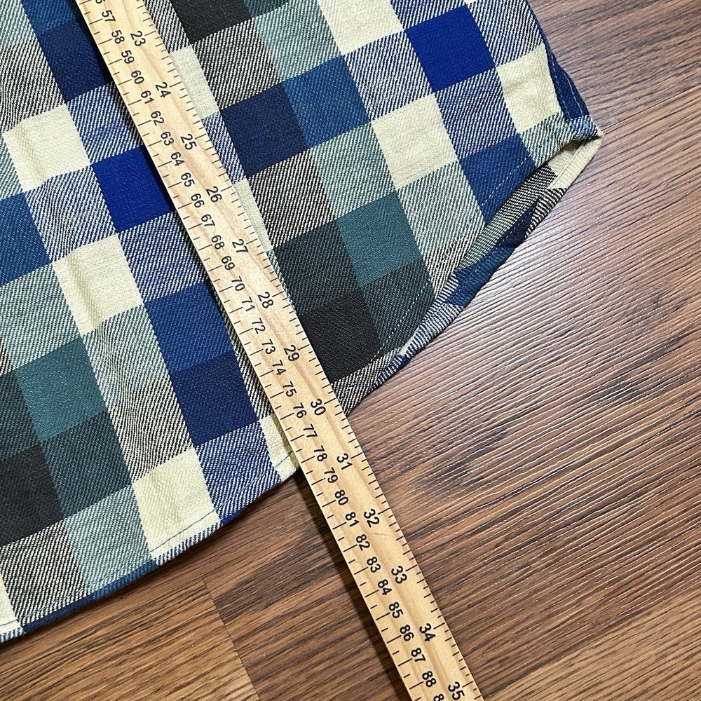 Woolrich Plaid Flannel Button Down Shirt Men's Large Green Outdoor Classic Heavy - Picture 10 of 11